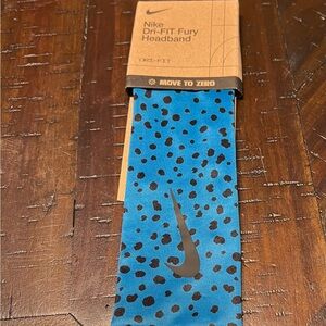 Nike Dri-Fit Fury 3.0 Printed Blue Black Sweatband Headband